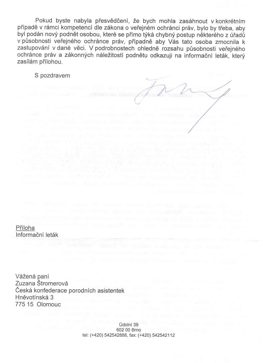 Dopis od Šabatové