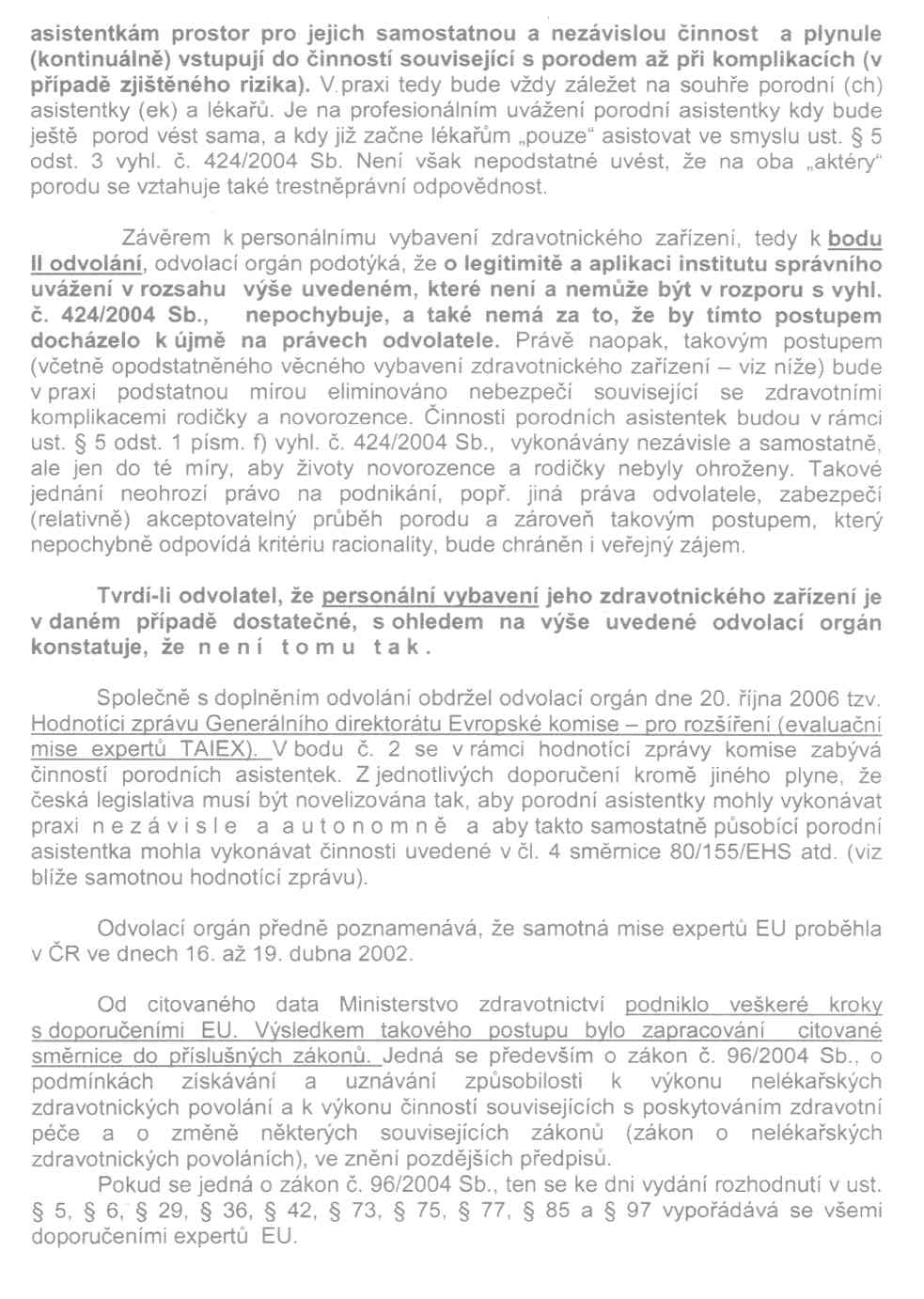 Rozhodnutí MZČR - 9. strana